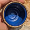Blue Sky and Gold Flecks Sparkle and Swirl Tea Cup