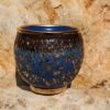 Blue Sky and Gold Flecks Sparkle and Swirl Tea Cup