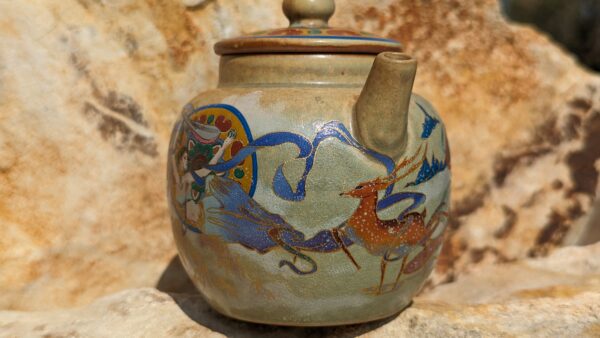 Pipa and Harp Players Dunhuang Style Teapot