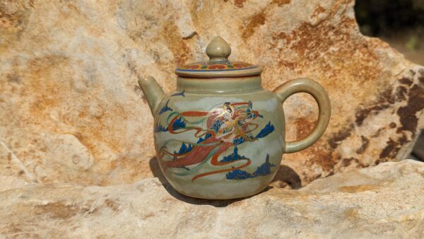 Pipa and Harp Players Dunhuang Style Teapot