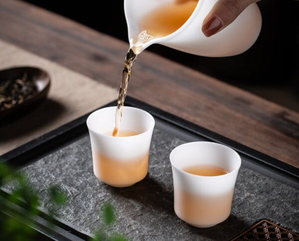 Mutton Fat Ice Jade Porcelain "Thimble" Tea Cup
